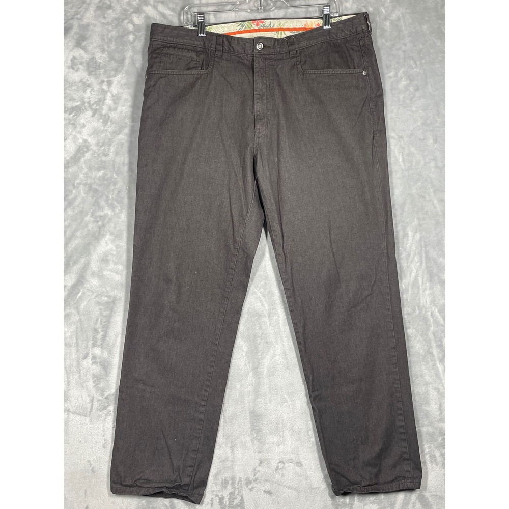 Tommy Bahama Mens 38x31 Boracay Chino Pants 100% Pima Cotton Charcoal Gray Brown